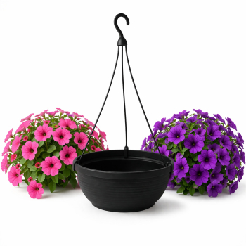 Doniczka Wisząca 22 cm Czarna